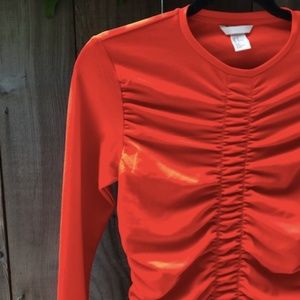 H&M Bright Orange/Red long sleeve maxi dress